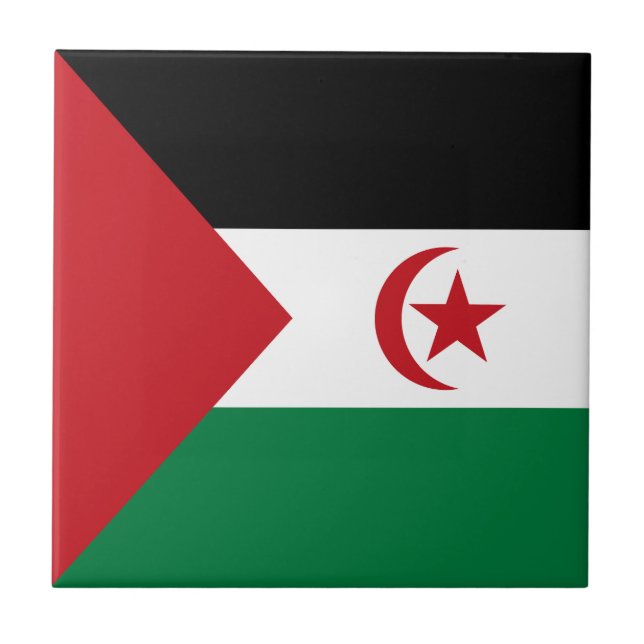 Sahrawi Arabiska Demokratiska republiken Flagga Kakelplatta (Framsidan)