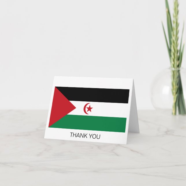 Sahrawi Arabiska Demokratiska republiken Flagga Tack Kort (Framsida)