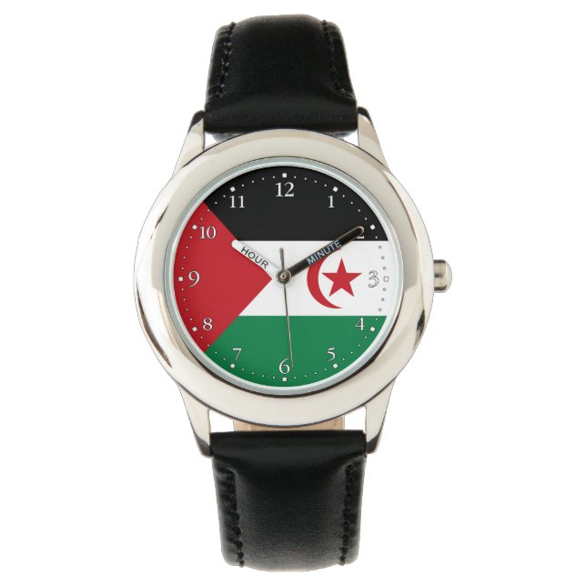 Sahrawiska arabiska demokratiska republiken flagga armbandsur (Framsida)