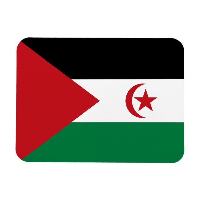Sahrawiska arabiska demokratiska republiken flagga magnet (Horisontell)