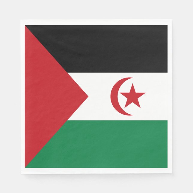 Sahrawiska arabiska demokratiska republiken flagga pappersservett (Framsidan)