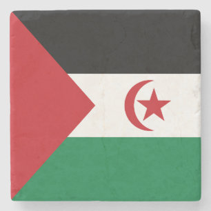 Sahrawiska arabiska demokratiska republiken flagga stenunderlägg