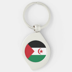 Sahrawiska arabiska demokratiska republiken flagga swirl silverfärgad nyckelring