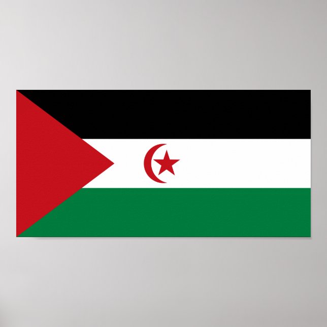 Sahrawiska arabiska demokratiska republikens flagg poster (Framsidan)