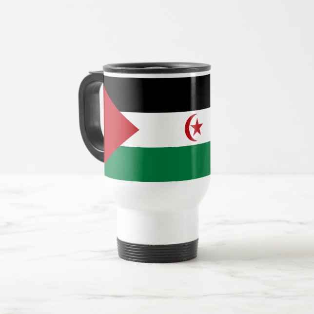 Sahrawiska arabiska demokratiska republikens flagg resemugg (Framsida vänster)