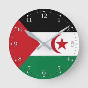 Sahrawiska arabiska demokratiska republikens flagg rund klocka