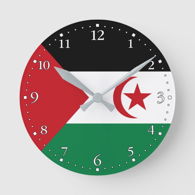 Sahrawiska arabiska demokratiska republikens flagg rund klocka (Framsida)