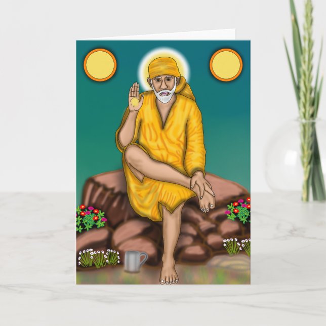 Sai Baba Greeting Card Kort (Framsida)