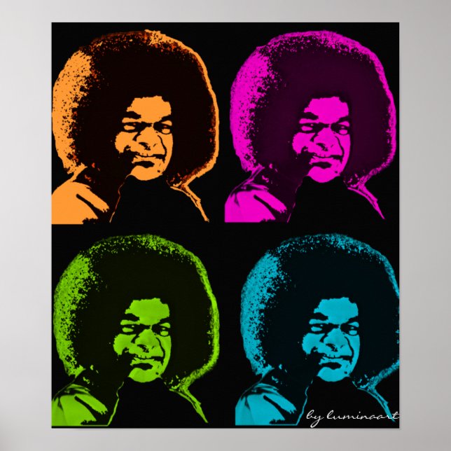 Sai Baba Pop Art Poster (Framsidan)