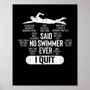 Said no simmer någonsin tävlande simning poster