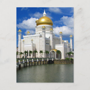 saifuddien mosque brunei vykort