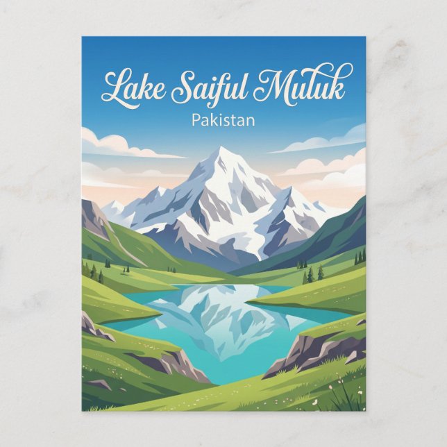 Saiful Muluk nationalpark Pakistan Vykort (Framsida)