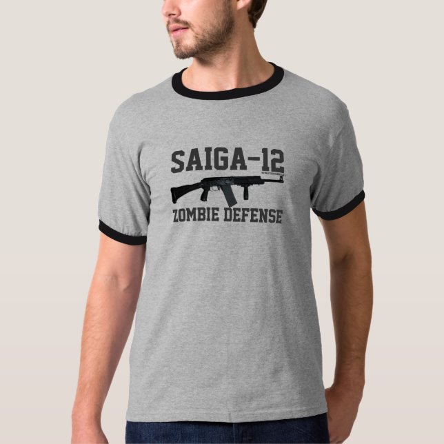 Saiga 12K skjorta - Zombieförsvar Tee (Framsida)