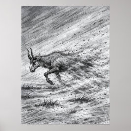 Saiga Antilop Damstorm Konst Poster
