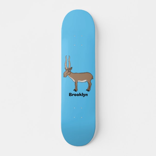 Saiga antilop serieillustration mini skateboard bräda 18,5 cm (Framsida)