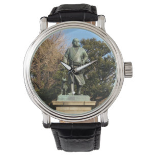 Saigo Takamori (sista Samurai) och Hund Statue Armbandsur