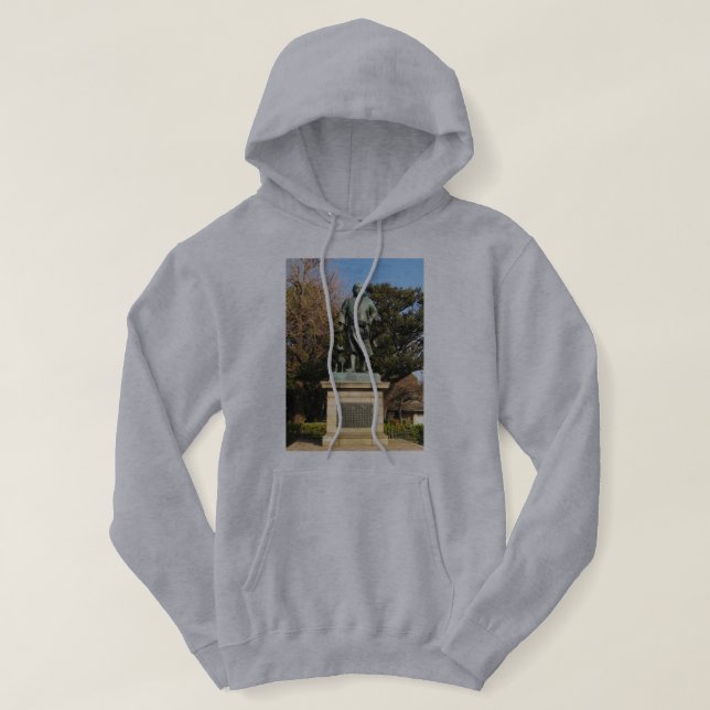 Saigo Takamori (sista Samurai) och Hund Statue Hoodie (Design framsida)