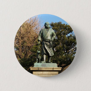 Saigo Takamori (sista Samurai) och Hund Statue Knapp