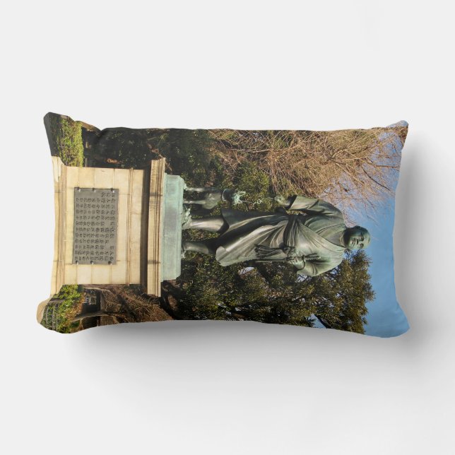 Saigo Takamori (sista Samurai) och Hund Statue Lumbarkudde (Framsida)