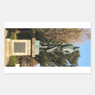 Saigo Takamori (sista Samurai) och Hund Statue Rektangulärt Klistermärke