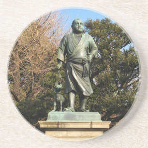 Saigo Takamori (sista Samurai) och Hund Statue Underlägg