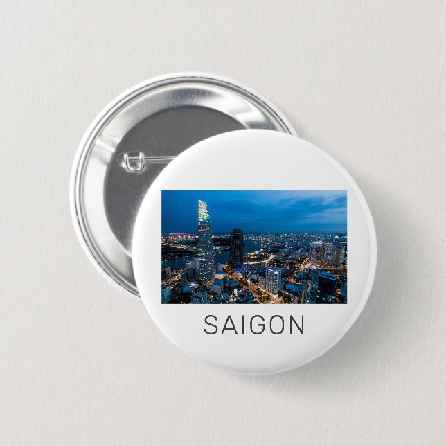 Saigon (Ho Chi Minh City) HCMC Vietnam Helgdag Knapp (Framsida & baksida)