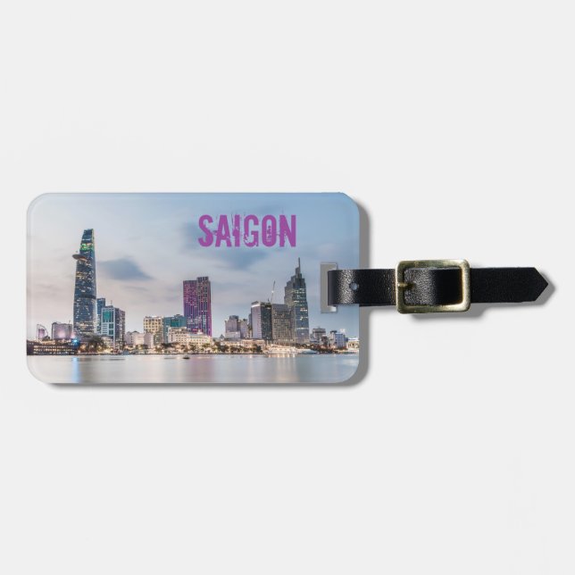 Saigon (Ho Chi Minh City) HCMC Vietnam souvenir Bagagebricka (Horisontell Framsida)