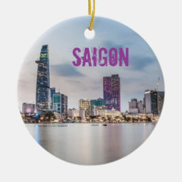 Saigon (Ho Chi Minh City) HCMC Vietnam souvenir Julgransprydnad Keramik