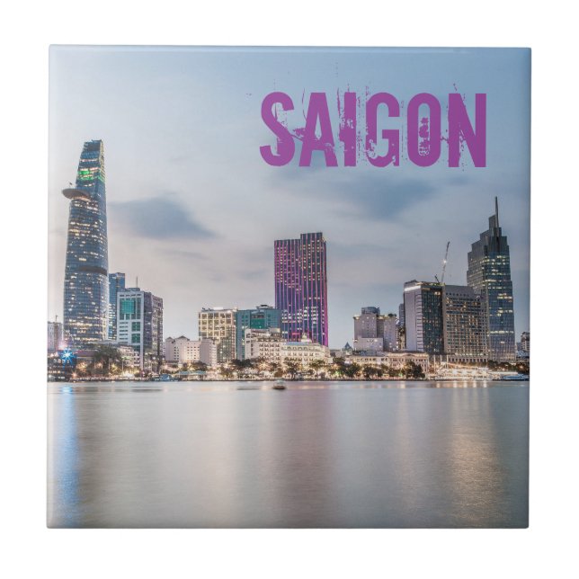 Saigon (Ho Chi Minh City) HCMC Vietnam souvenir Kakelplatta (Framsidan)