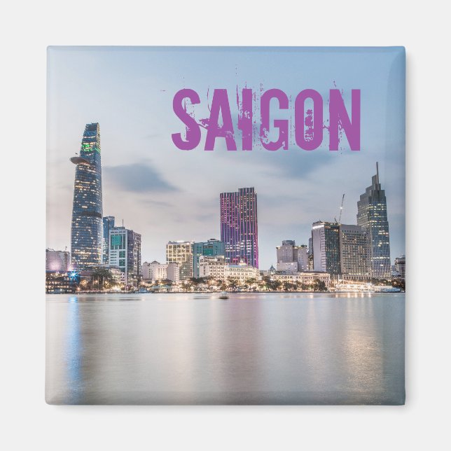 Saigon (Ho Chi Minh City) HCMC Vietnam souvenir Magnet (Framsidan)