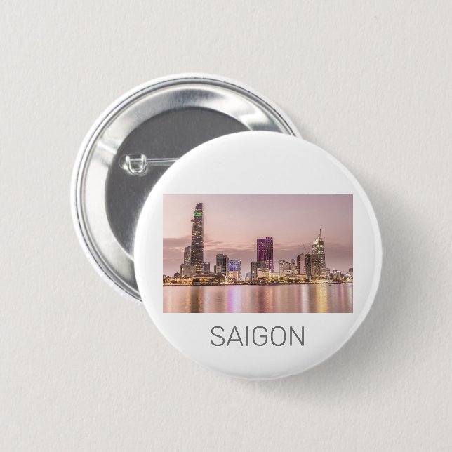 Saigon Ho Chi Minh City HCMC Vietnam Sunset Knapp (Framsida & baksida)