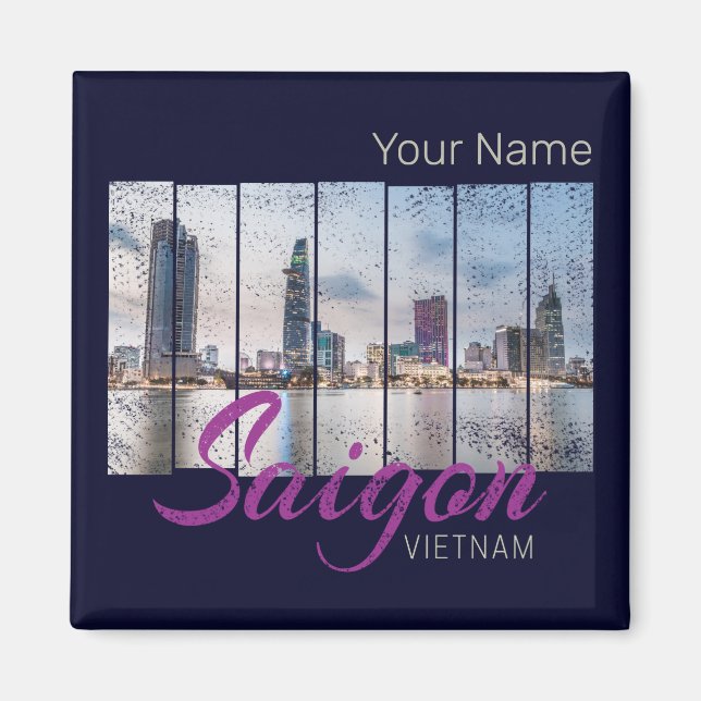 Saigon (Ho-Chi-Minh-Stadt) HCMC Vietnam Souvenir Magnet (Framsidan)