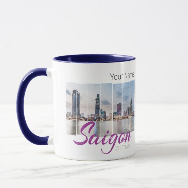 Saigon (Ho-Chi-Minh-Stadt) HCMC Vietnam Souvenir Mugg (Vänster)