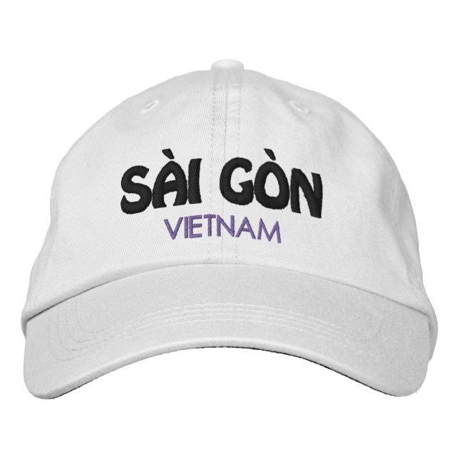 Saigon, Vietnam Embroied Baseball Cap Broderad Keps (Framsida)