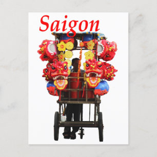 Saigon Vietnam - Gott nytt år Lejon dans 2024 Helg Vykort
