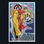 Saigon, Vietnam - Vintage Art Deco Travel Print Poster<br><div class="desc">Reproduction is authorised provided the source is acknowledged. turism till Saigon,  Vietnam,  som digitalt återställs efter konstnärens gottfinnande. Perfekt för din hemmaväxlare. Ram skulle det och det skulle göra en vacker dekoration i stil i ett pub,  kafé,  restaurang,  hemteater,  kontor eller den. Från extra,  liten till maximal storlek tillgänglig.</div>