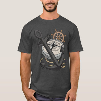 Sail Anchor Sea Älskare Compass Sailor Sailing T Shirt