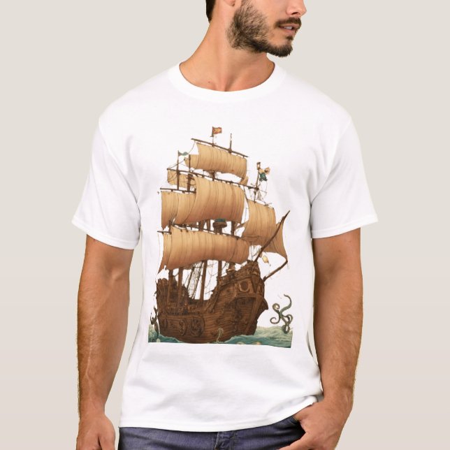 Sail and Anchor T-Shirt - Navigating Life's Journe (Framsida)