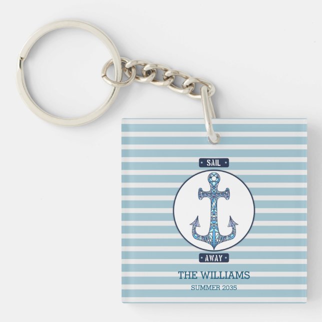 Sail Away Anchor - Personlig Nautical Acrylic K (Framsidan)