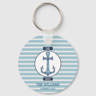 Sail Away Anchor - Personlig Nautical Keychain Nyckelring