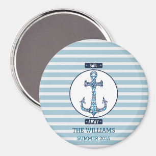 Sail Away Anchor - Personlig Nautical Magnet