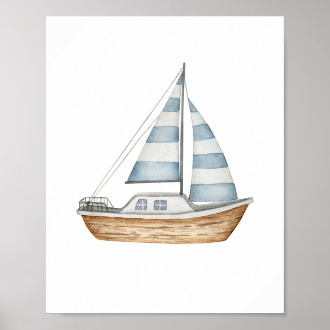 Sail Away Blue Poster (Framsidan)