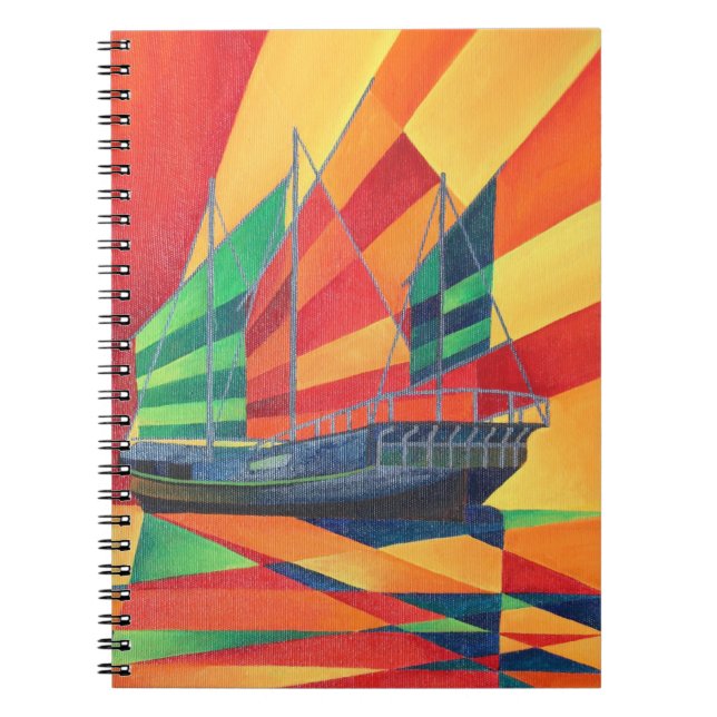Sail Away Junk Pleasure Boat Anteckningsbok (Framsidan)