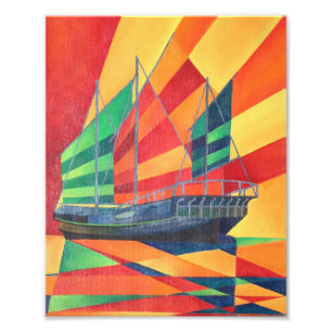 Sail Away Junk Pleasure Boat Fototryck
