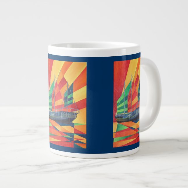 Sail Away Junk Pleasure Boat Jumbo Mugg (Framsida höger)