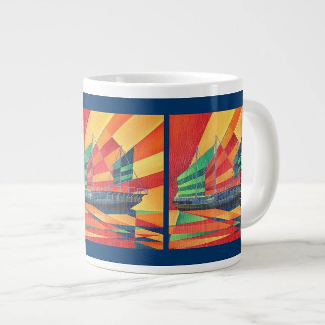 Sail Away Junk Pleasure Boat Jumbo Mugg (Framsida höger)