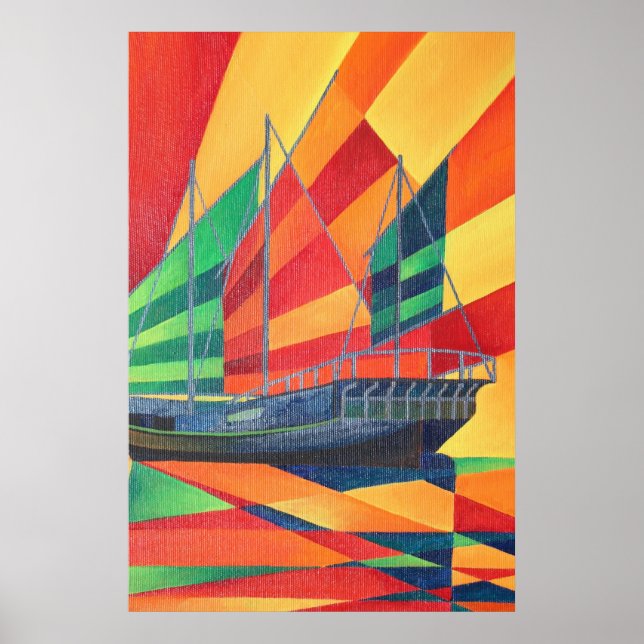 Sail Away Junk Pleasure Boat Poster (Framsidan)