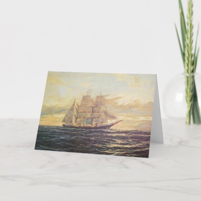 Sail Away Masculine Birthday Card Kort (Framsida)