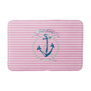 "Sail Away" Nautical Anchor, Rope, Rand Badrumsmatta