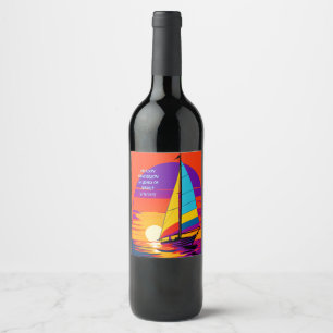 Sail Away Pension Graphic Vinflaska Etikett